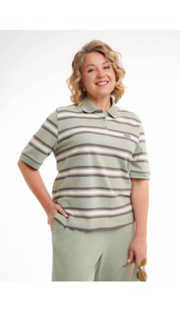 CLE Джемпер жен. 267138/197злн, св.зелёный/т.серый