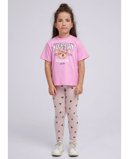 CLE Лосины дев, 903633гн, св.розовый/чёрный