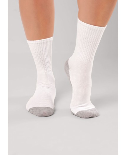 CLE Носки жен.S243 fashion база хл+эл, белый/меланж серый