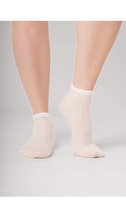 CLE Носки жен.Д5601 fashion база укороч, меланж св.бежевый