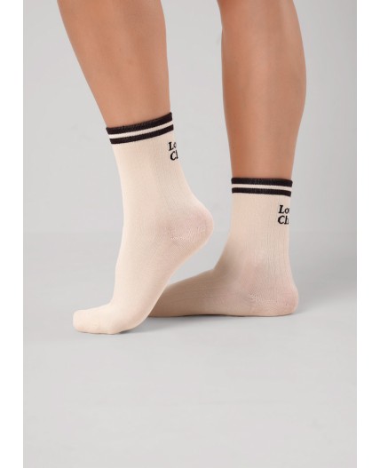 CLE Носки жен.Д5638 карелия хл+эл, молочный/коричневый