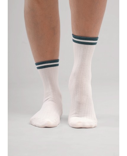 CLE Носки жен.Д5638 карелия хл+эл, молочный/зелёный