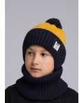 CLE Шапка дет. 433849ак флис, горчичный/т.синий