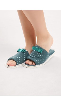 CLE SW26-1225O Пантолеты жен. домаш. Капибара, т.зелёный/молочный