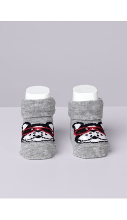 CLE Носки дет.С009 7-8 ясли хл+эл, меланж серый