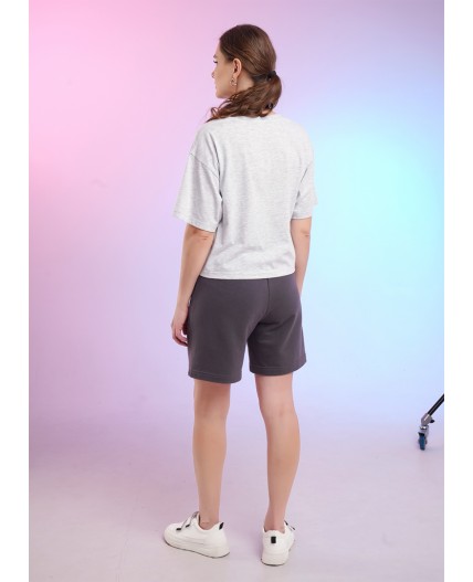 CLE LF26-1229/2 мел Футболка жен. Спринт, меланж св.серый