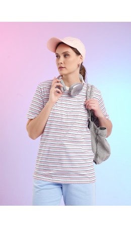 CLE LF26-1229/6 Футболка жен. Спринт, молочный/розовый