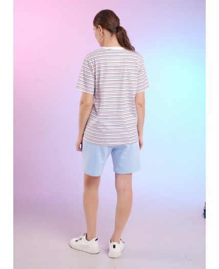 CLE LF26-1229/6 Футболка жен. Спринт, молочный/розовый