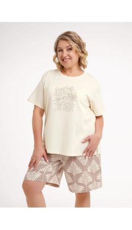 CLE LP26-1228 Набор одежды жен. Халва, св.бежевый/т.бежевый