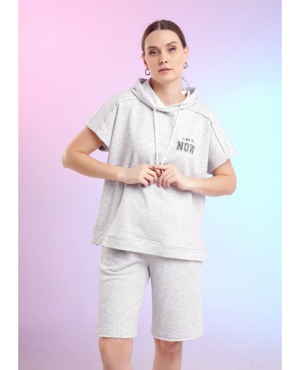 CLE LSH26-1229/1 мел Шорты жен. Спринт, меланж св.серый