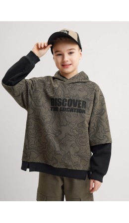 CLE Джемпер мал. 867320/12ан_п, т.хаки/чёрный