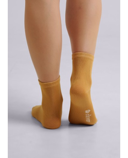 CLE Носки жен.Д201 хл+эл логот, горчичный