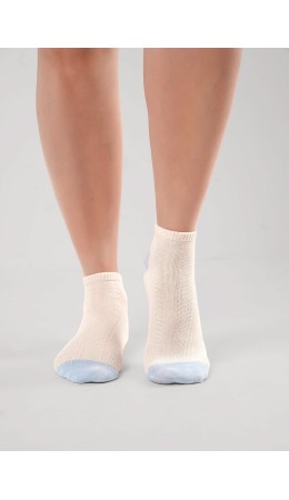 CLE Носки жен.Д5562/1 сетка укороч, меланж бежевый