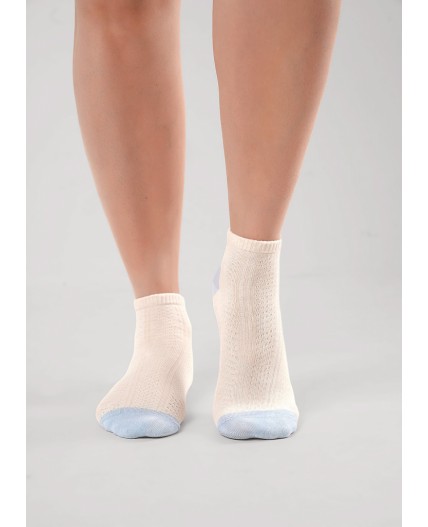 CLE Носки жен.Д5562/1 сетка укороч, меланж бежевый