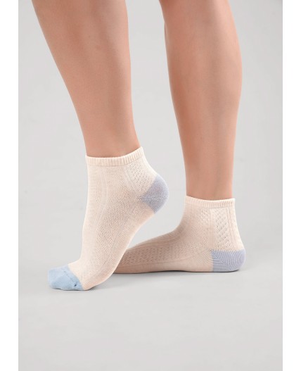 CLE Носки жен.Д5562/1 сетка укороч, меланж бежевый