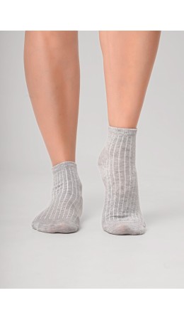 CLE Носки жен.Д5600 fashion база укороч, меланж серый