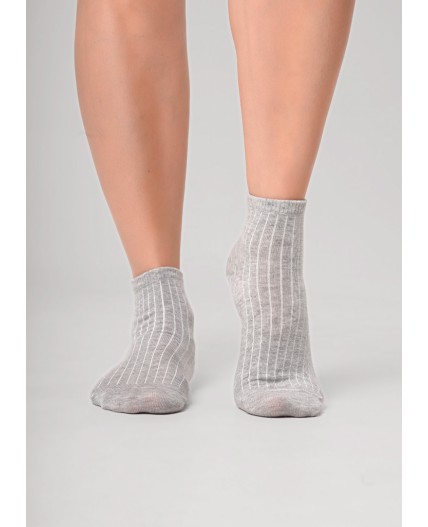 CLE Носки жен.Д5600 fashion база укороч, меланж серый