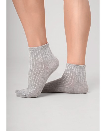 CLE Носки жен.Д5600 fashion база укороч, меланж серый