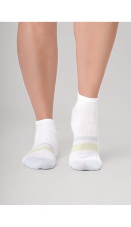 CLE Носки жен.Д5603 fashion база укороч, белый/св.голубой