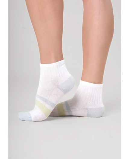 CLE Носки жен.Д5603 fashion база укороч, белый/св.голубой