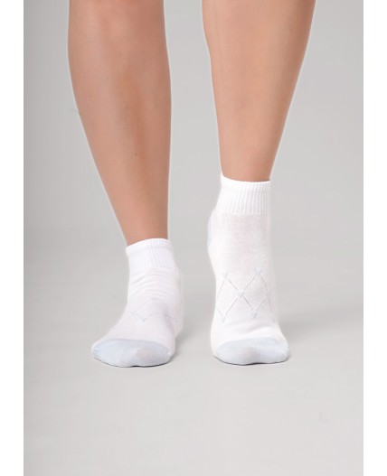 CLE Носки жен.Д5604Z fashion база укороч, белый/св.голубой