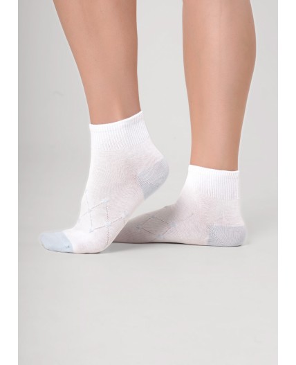 CLE Носки жен.Д5604Z fashion база укороч, белый/св.голубой
