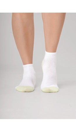 CLE Носки жен.Д5606 fashion база укороч, белый/св.зелёный