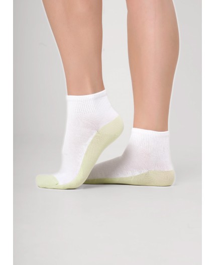 CLE Носки жен.Д5606 fashion база укороч, белый/св.зелёный