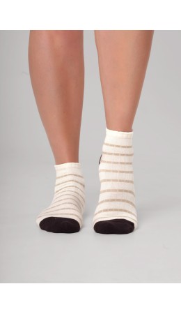 CLE Носки жен.Д5642 шоколад хл+эл, св.бежевый