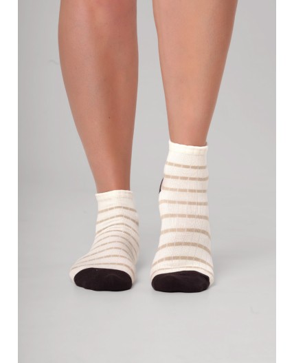 CLE Носки жен.Д5642 шоколад хл+эл, св.бежевый