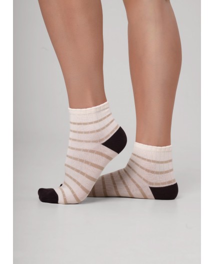 CLE Носки жен.Д5642 шоколад хл+эл, св.бежевый