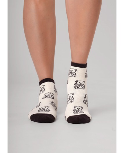 CLE Носки жен.Д5643 шоколад хл+эл, св.бежевый