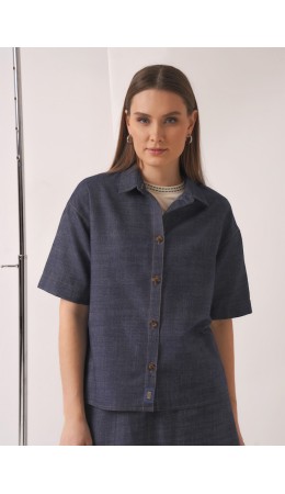 CLE Блузка жен. 263278/201дж, джинсовый