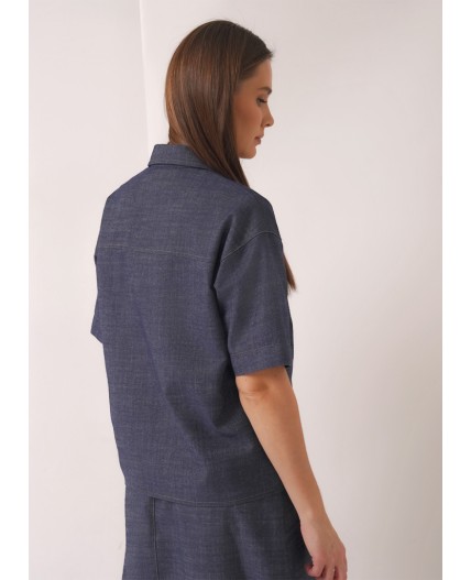 CLE Блузка жен. 263278/201дж, джинсовый