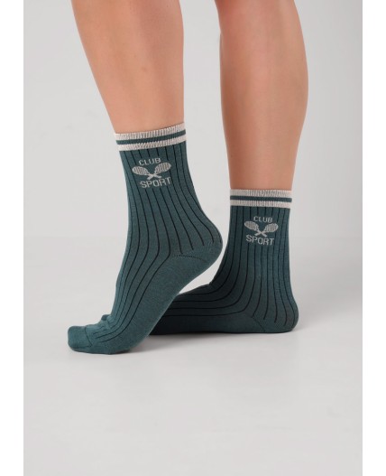 CLE Носки жен.Д5639 карелия хл+эл, зелёный