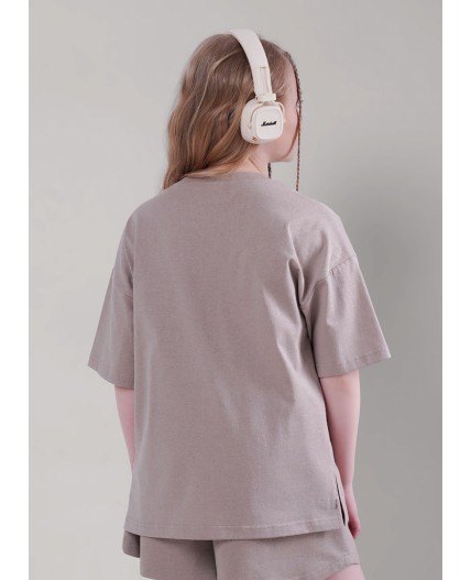 CLE Футболка дев. 867412/15кдн_п, св.коричневый/кофейный