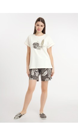 CLE LP26-1231 Набор одежды жен. Пальмира, молочный/т.коричневый