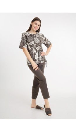 CLE LP26-1231/1 Набор одежды жен. Пальмира, молочный/т.коричневый