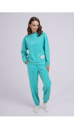 CLE LPC14-968 Костюм жен. Домашний микс ОЗ24, голубой/бирюзовый