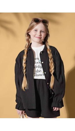 CLE Блузка дев. 863308/17муж, чёрный