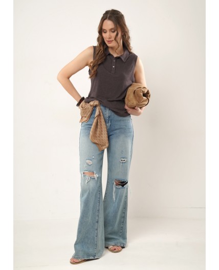 CLE Блузка жен. 267198шв, коричневый