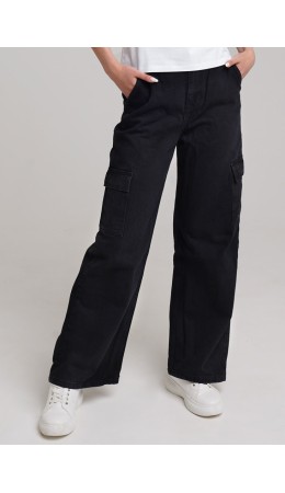 CLE Джинсы жен. 133823рт Сargo 26-30, чёрный