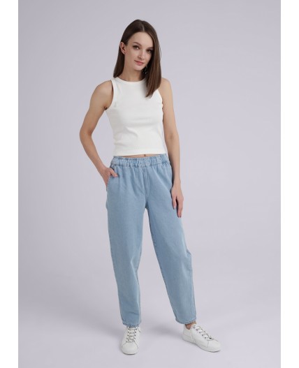 CLE Джинсы жен. 243882 Mom 26-31, св.голубой