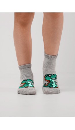 CLE Носки дет.С1624 12-14,14-16 сетка мал, меланж серый