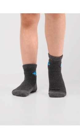 CLE Носки дет.С1626 16-18,18-20 сетка мал, меланж т.серый