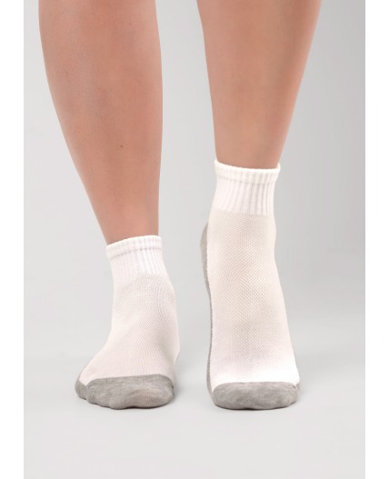 CLE Носки дет.С1627 16-18,18-20 сетка мал, белый/меланж серый