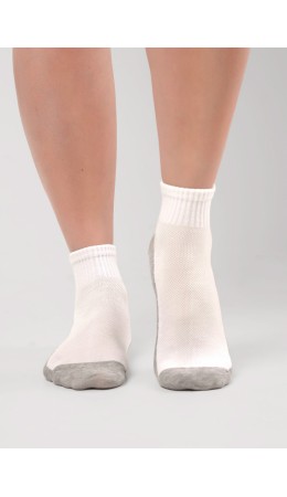 CLE Носки дет.С1627 24 сетка мал, белый/меланж серый