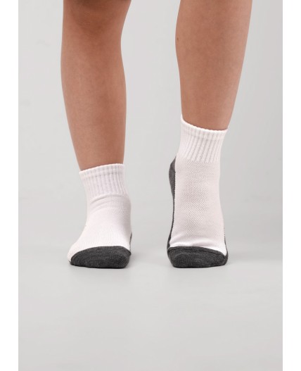 CLE Носки дет.С1627 24 сетка мал, белый/меланж т.серый