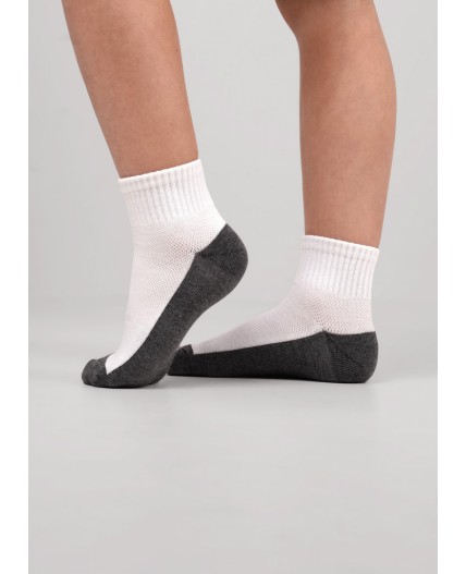 CLE Носки дет.С1627 24 сетка мал, белый/меланж т.серый