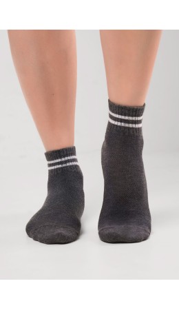 CLE Носки дет.С1628 20-22,22 сетка мал, меланж т.серый